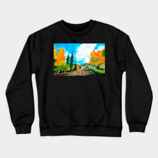 Autumn Aspens Handpainted Watercolor Art Print Crewneck Sweatshirt